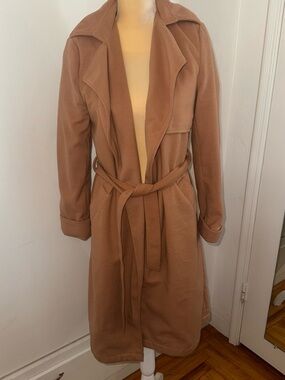 Love Tree Camel Brown Wrap Coat with Belt